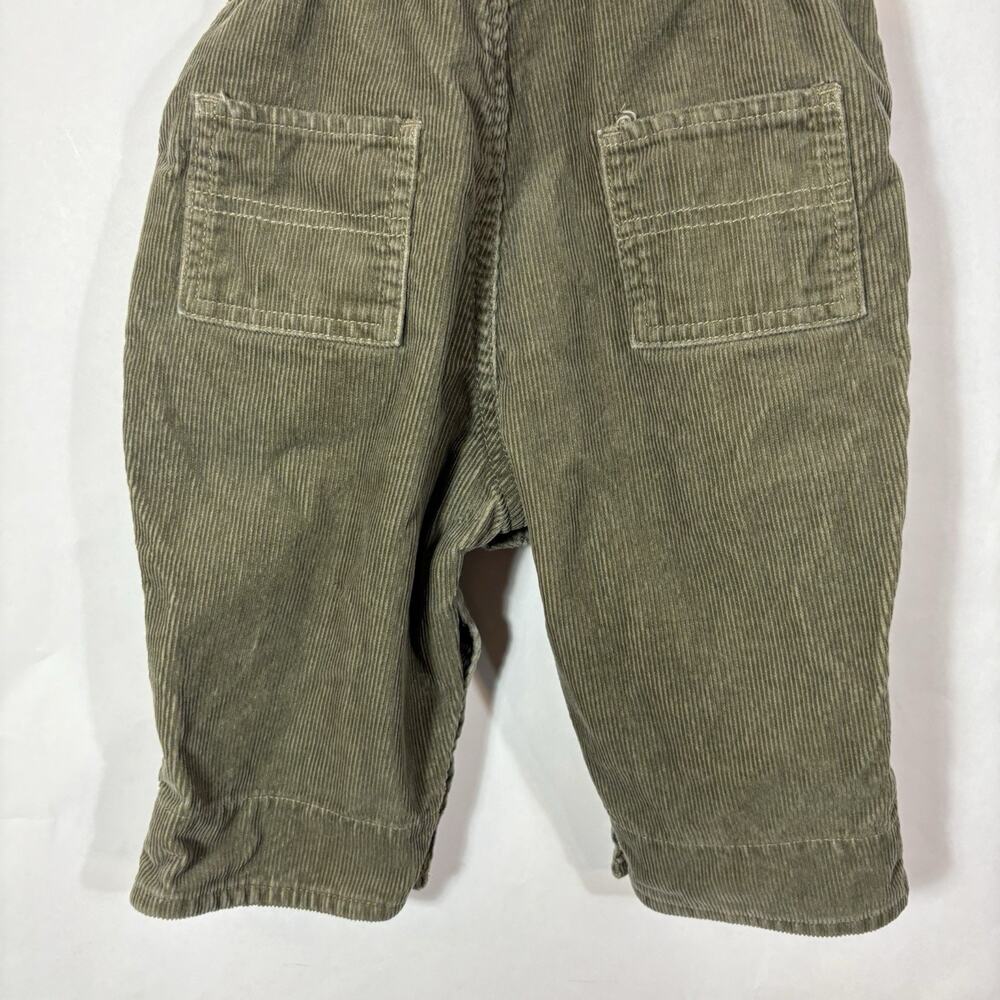 OshKosh B'Gosh Olive Green Corduroy Bib Overalls Size 3-6 M Cotton Vestbak - Picture 7 of 14